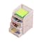 Mind Reader Pink 3 Drawers Mini Desk Office Supplies Organizer